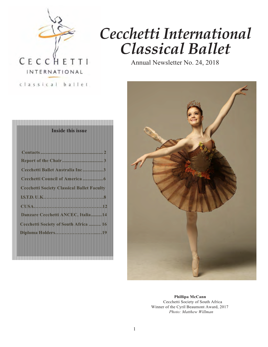 Cecchetti International Classical Ballet Annual Newsletter No