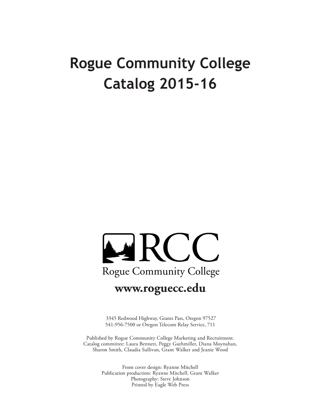 Rogue Community College Catalog 2015-16