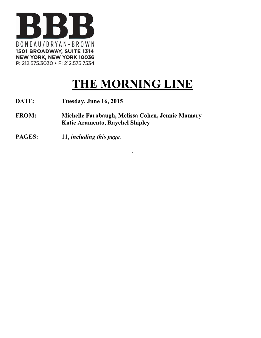 The Morning Line