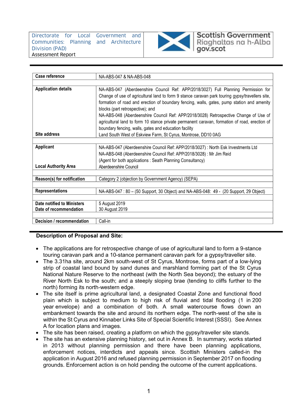 Planning and Architecture Division Assessment