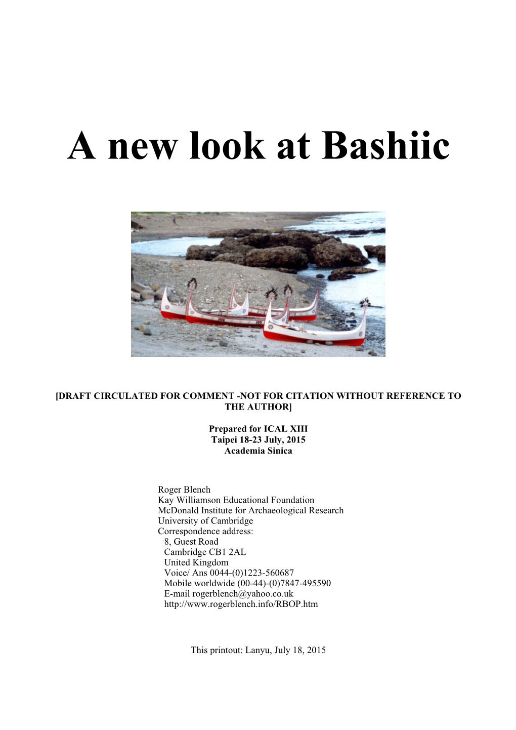 A New Look at Bashiic