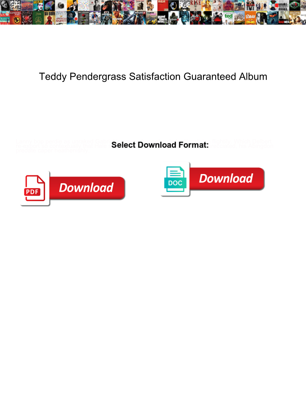 Teddy Pendergrass Satisfaction Guaranteed Album