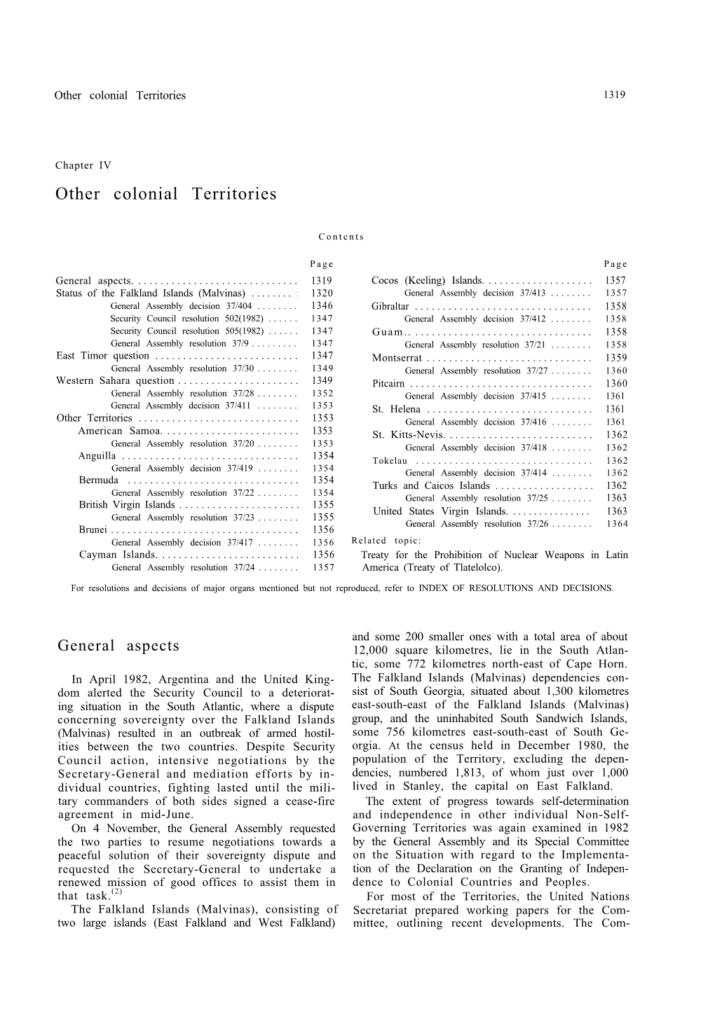 [ 1982 ] Part 1 Sec 3 Chapter 4 Other Colonial Territories