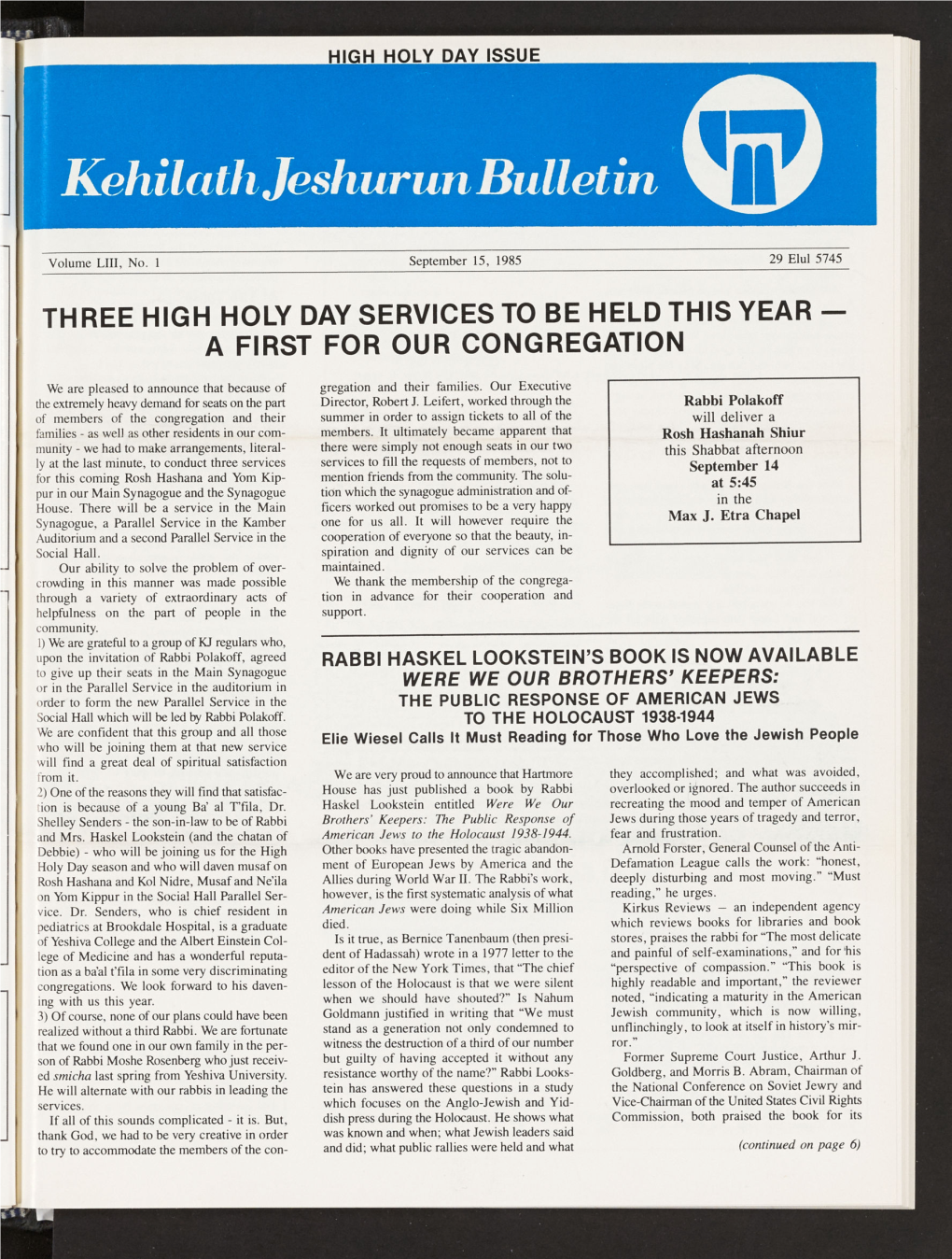 Kehilathjeshurunbulletin ©