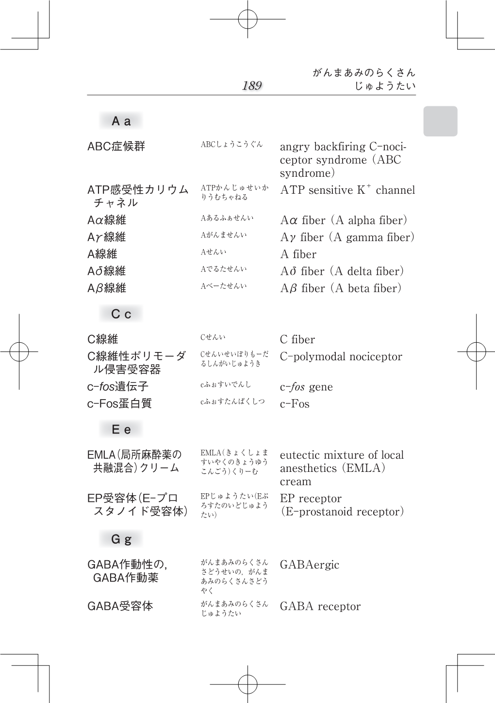P189-375 ペインクリニック用語集4版 日本語本文.Indd