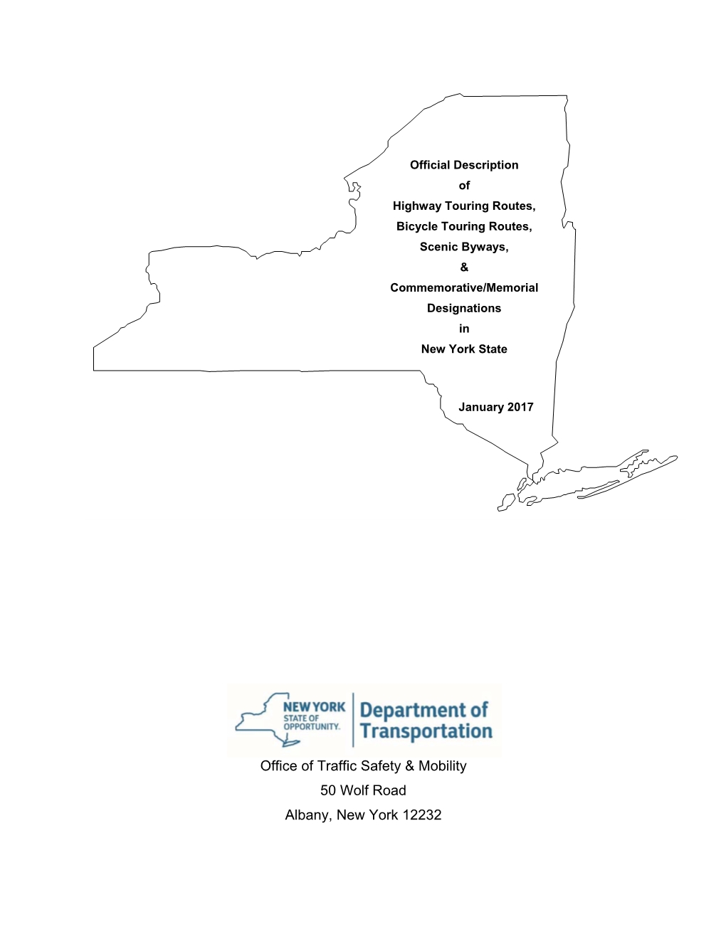 Official Description of Highway Touring Routes, Bicycling Touring