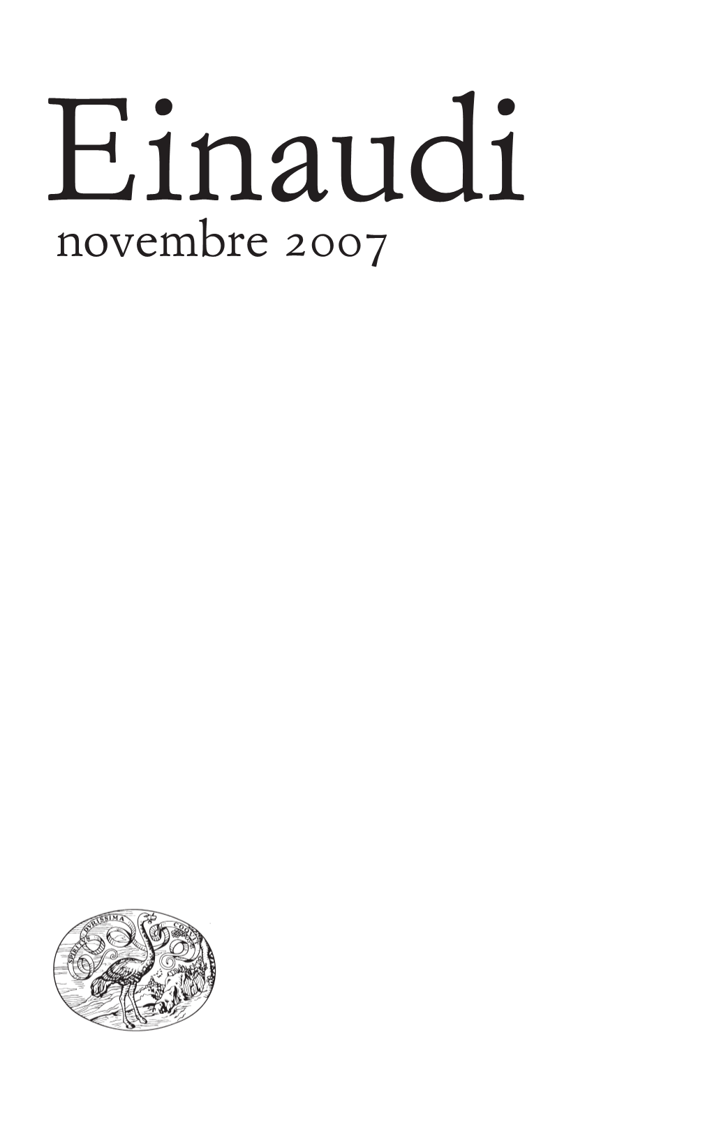 Listino Einaudi Novembre 2007