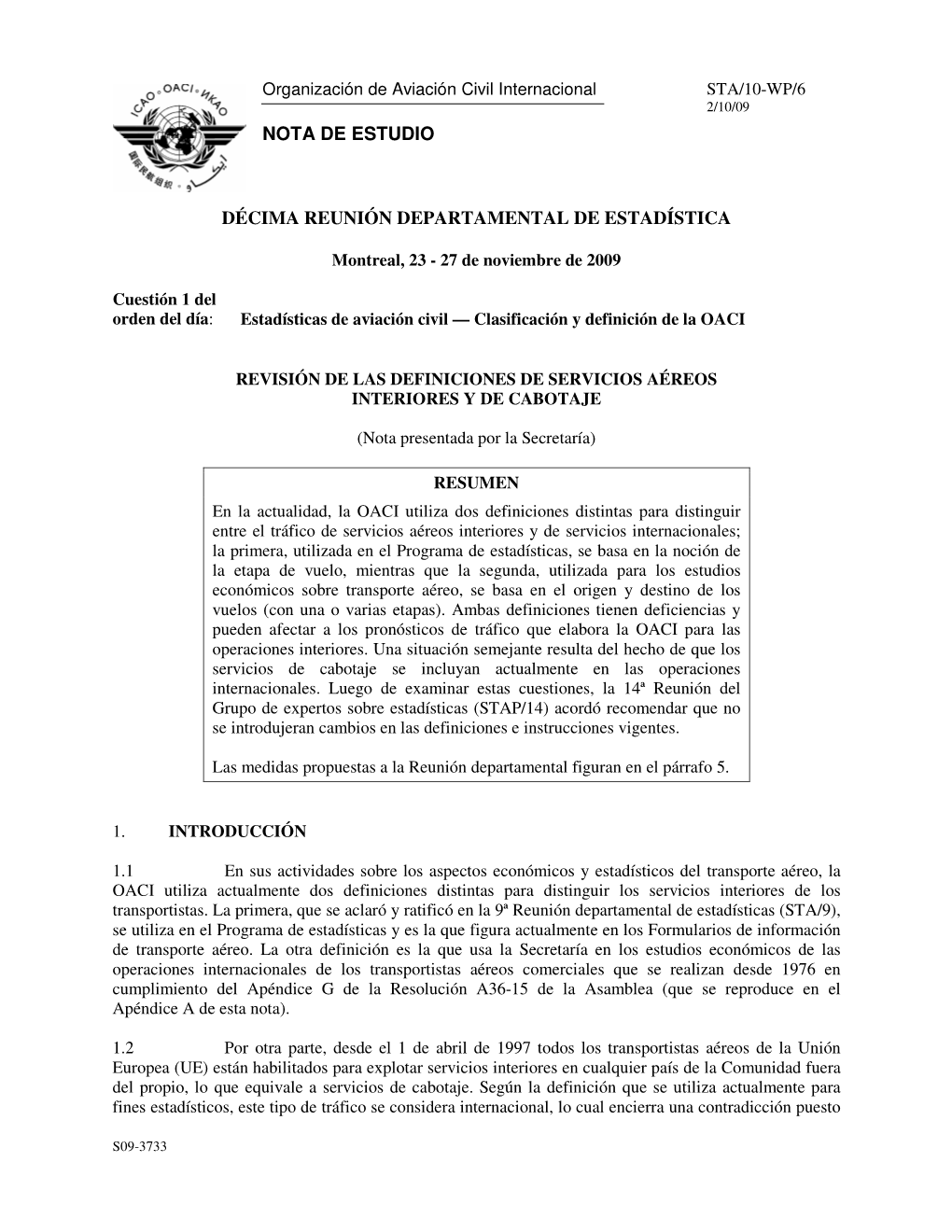 Nota De Estudio Décima Reunión Departamental De