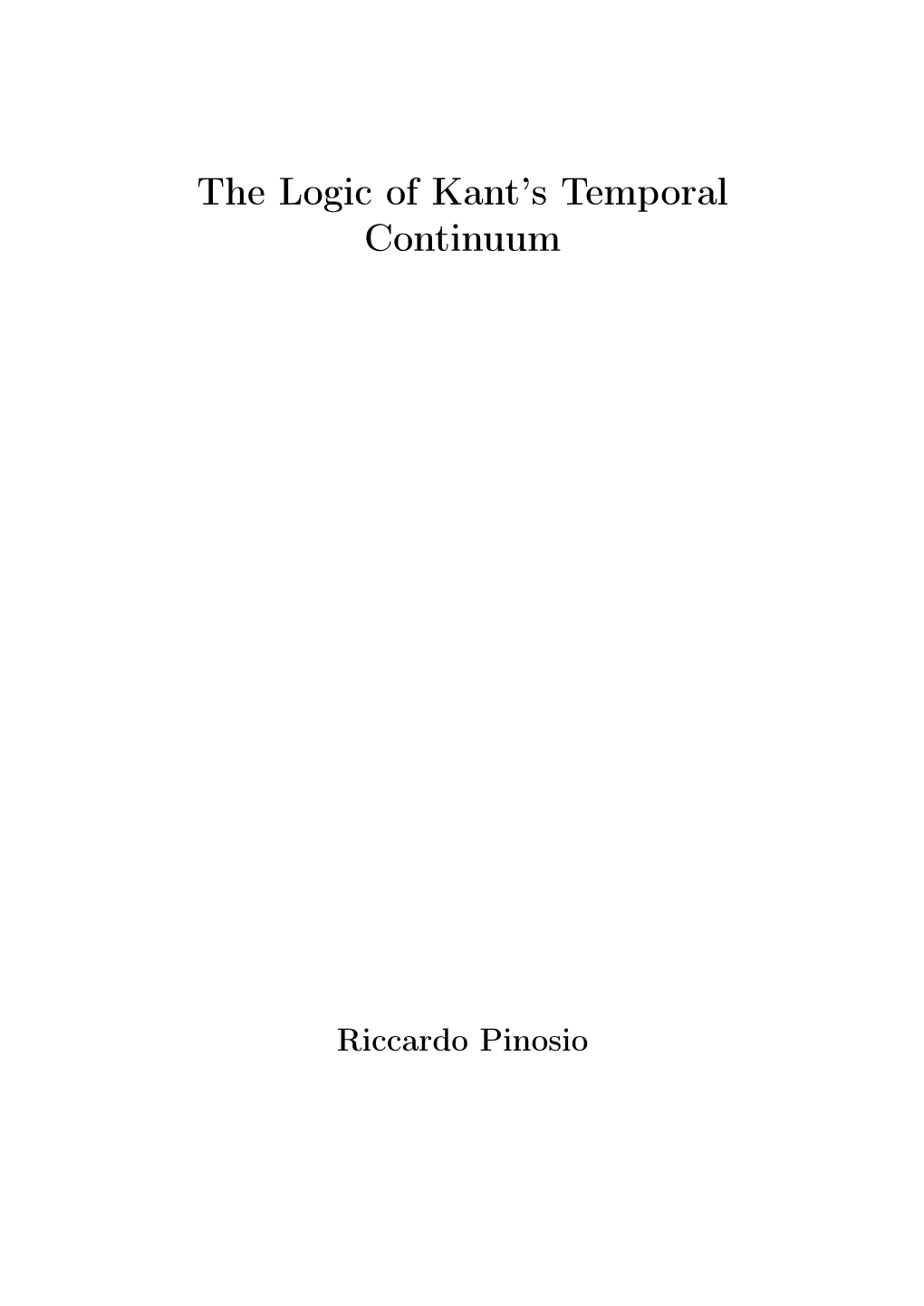 The Logic of Kant's Temporal Continuum