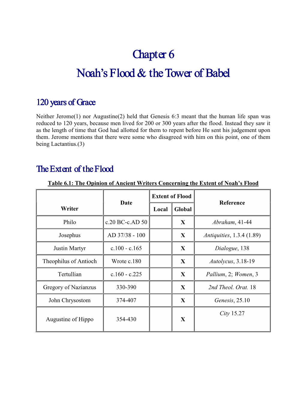 Chapter 6 Noah's Flood & the Tower of Babel
