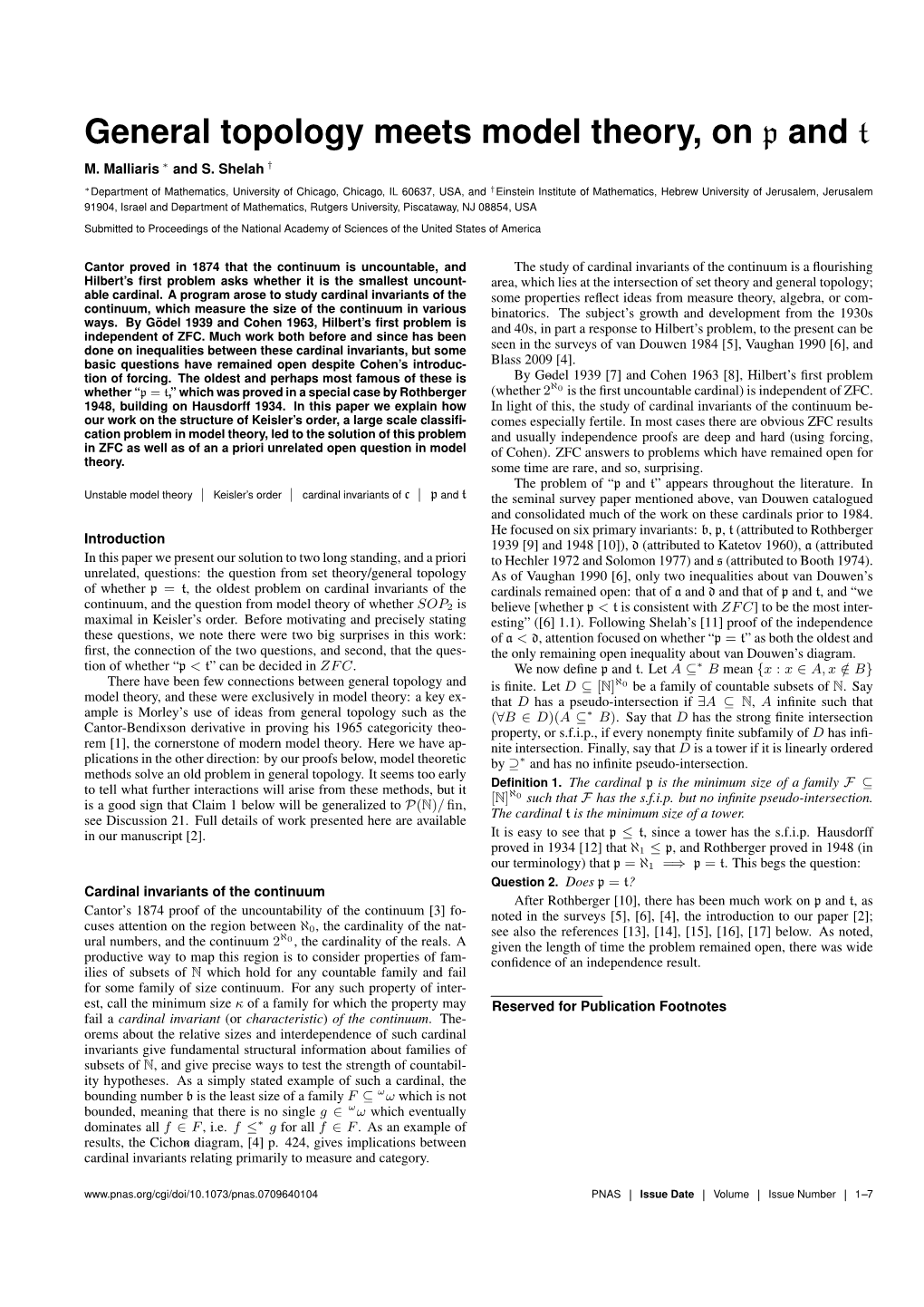 General Topology Meets Model Theory, on P and T M