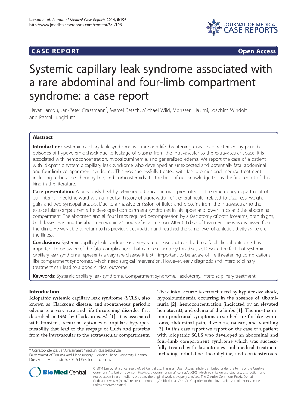 Systemic Capillary Leak Syndrome Associated with a Rare Abdominal