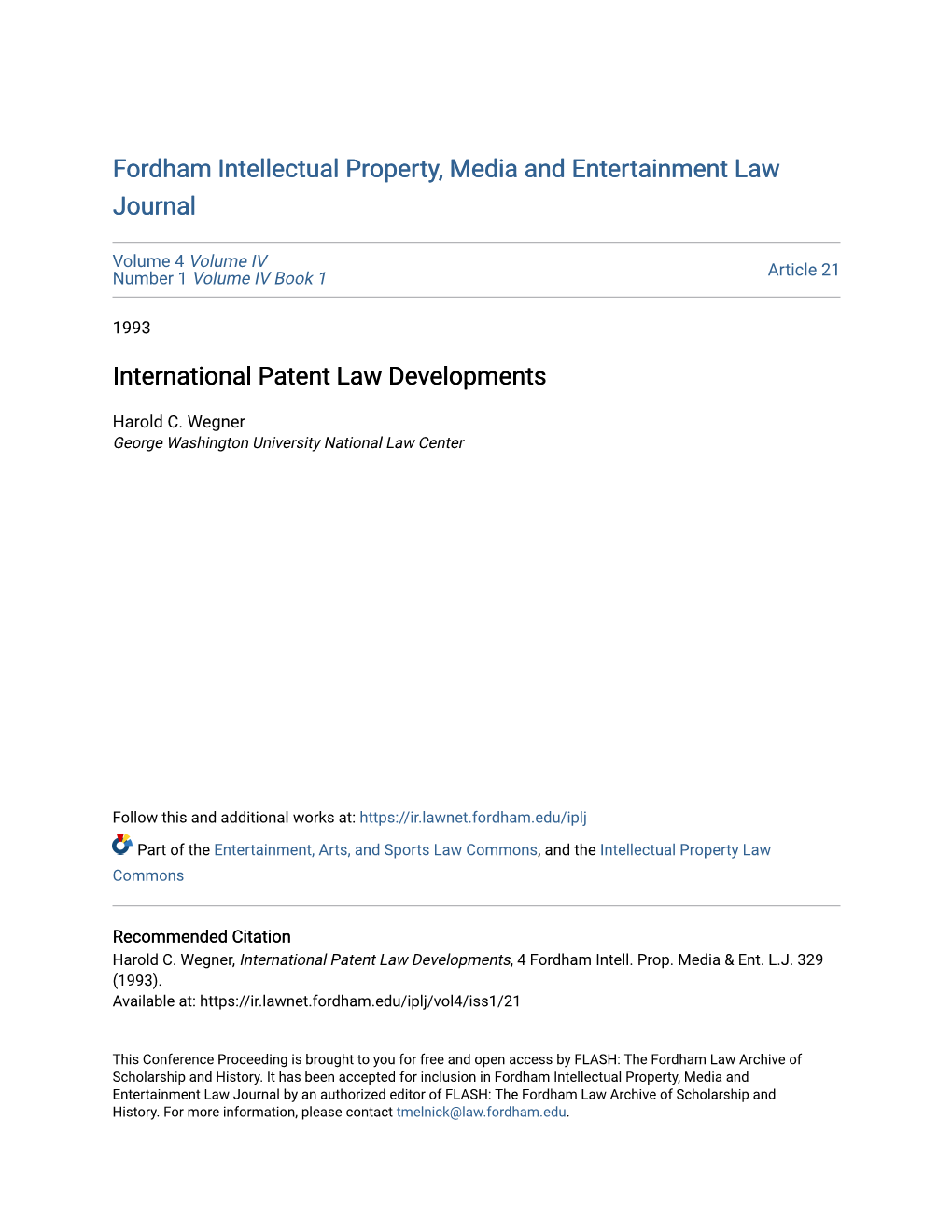 International Patent Law Developments