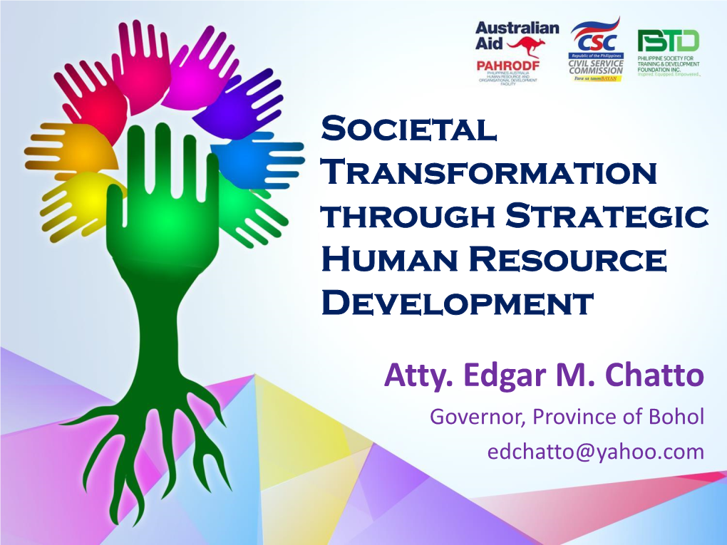 Societal Transformation Through Strategic Human Resource Development