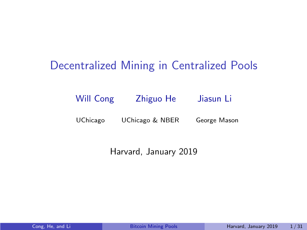 Decentralized Mining in Centralized Pools