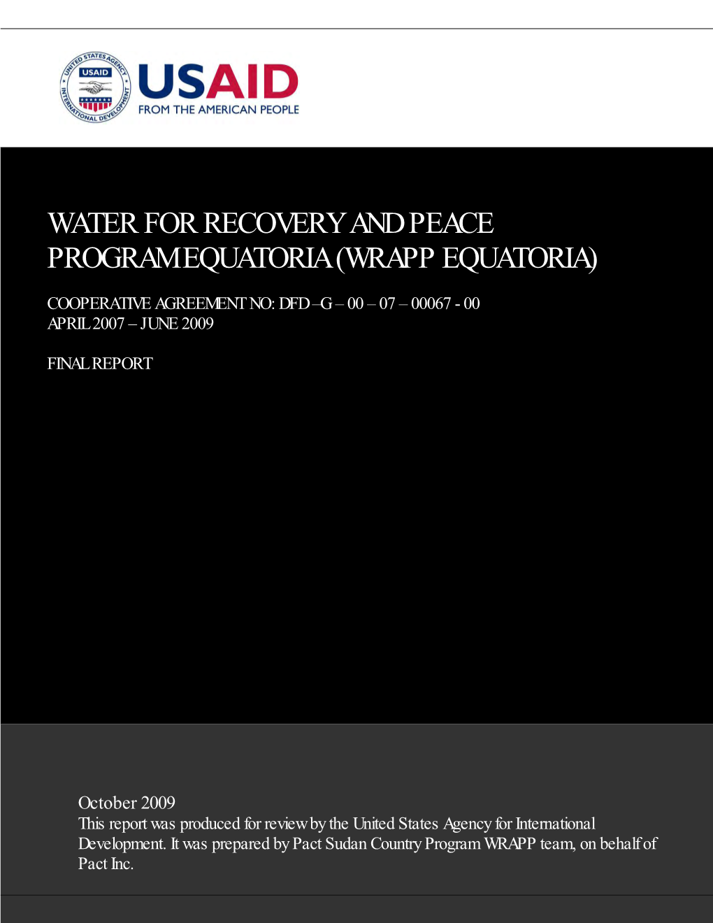 Water for Recovery and Peace Program Equatoria (Wrapp Equatoria)