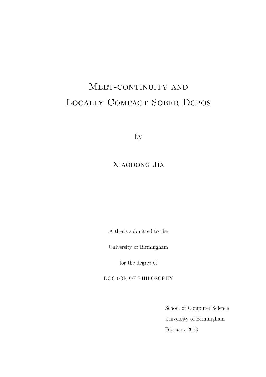 Meet-Continuity and Locally Compact Sober Dcpos