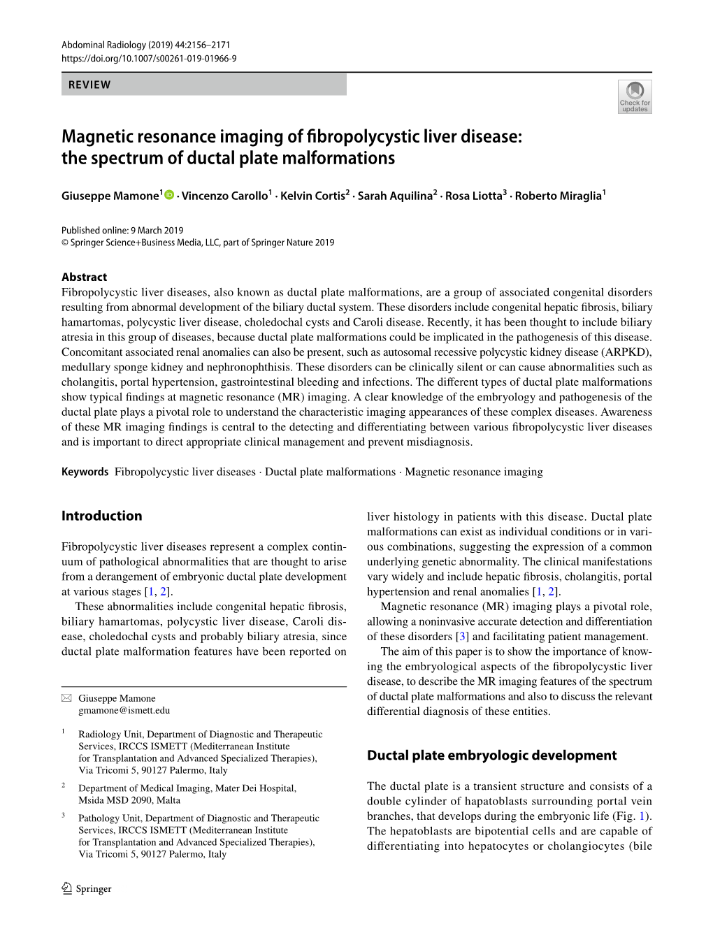 Magnetic Resonance Imaging of Fibropolycystic Liver Disease: The