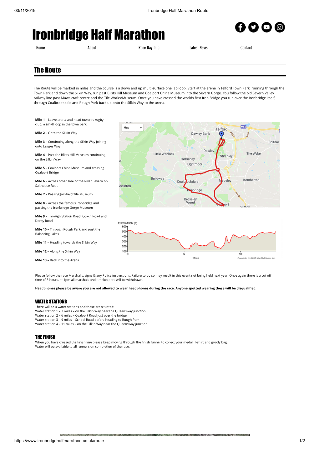 Ironbridge Half Marathon Route 2020