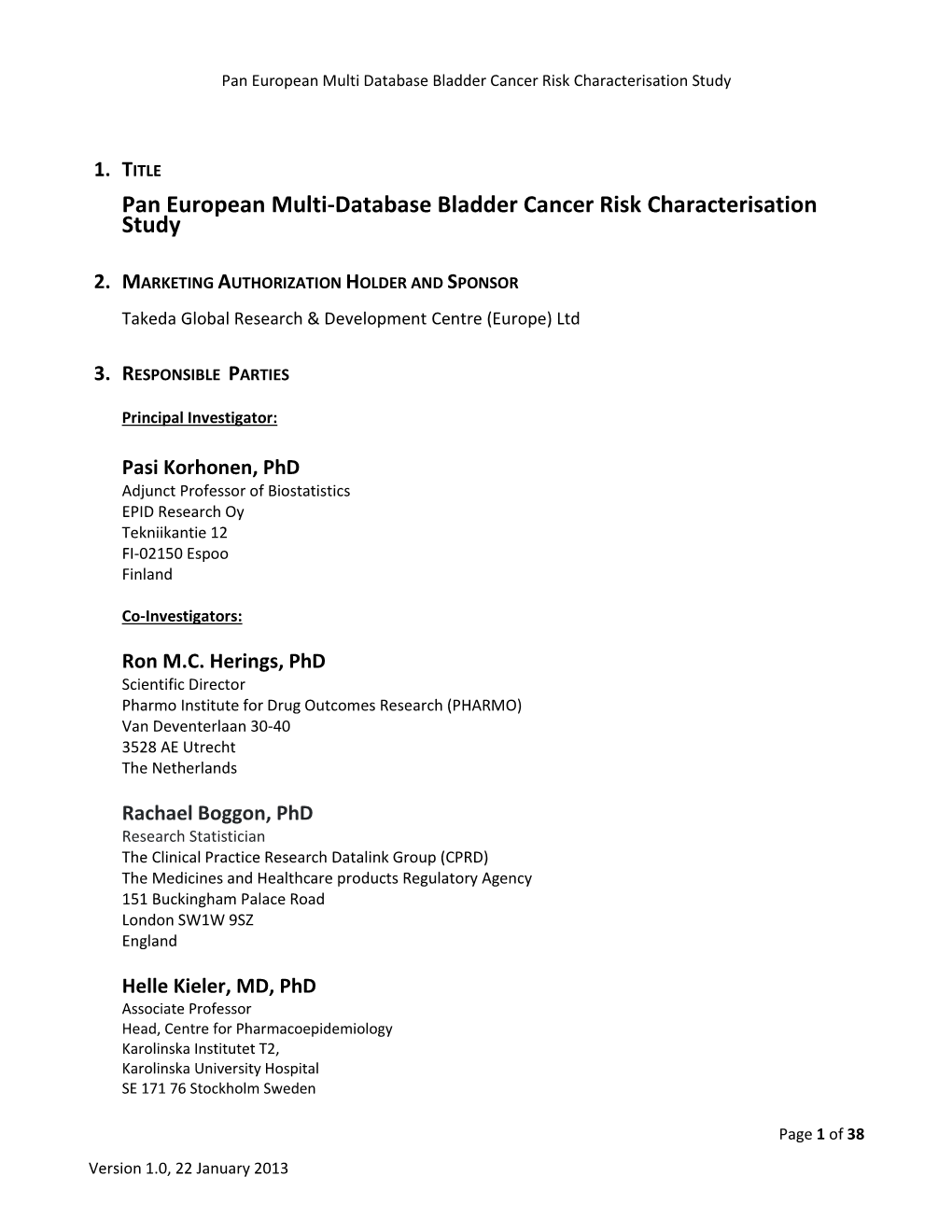 Pharmacoepidemiological Study Protocol ER11-9411