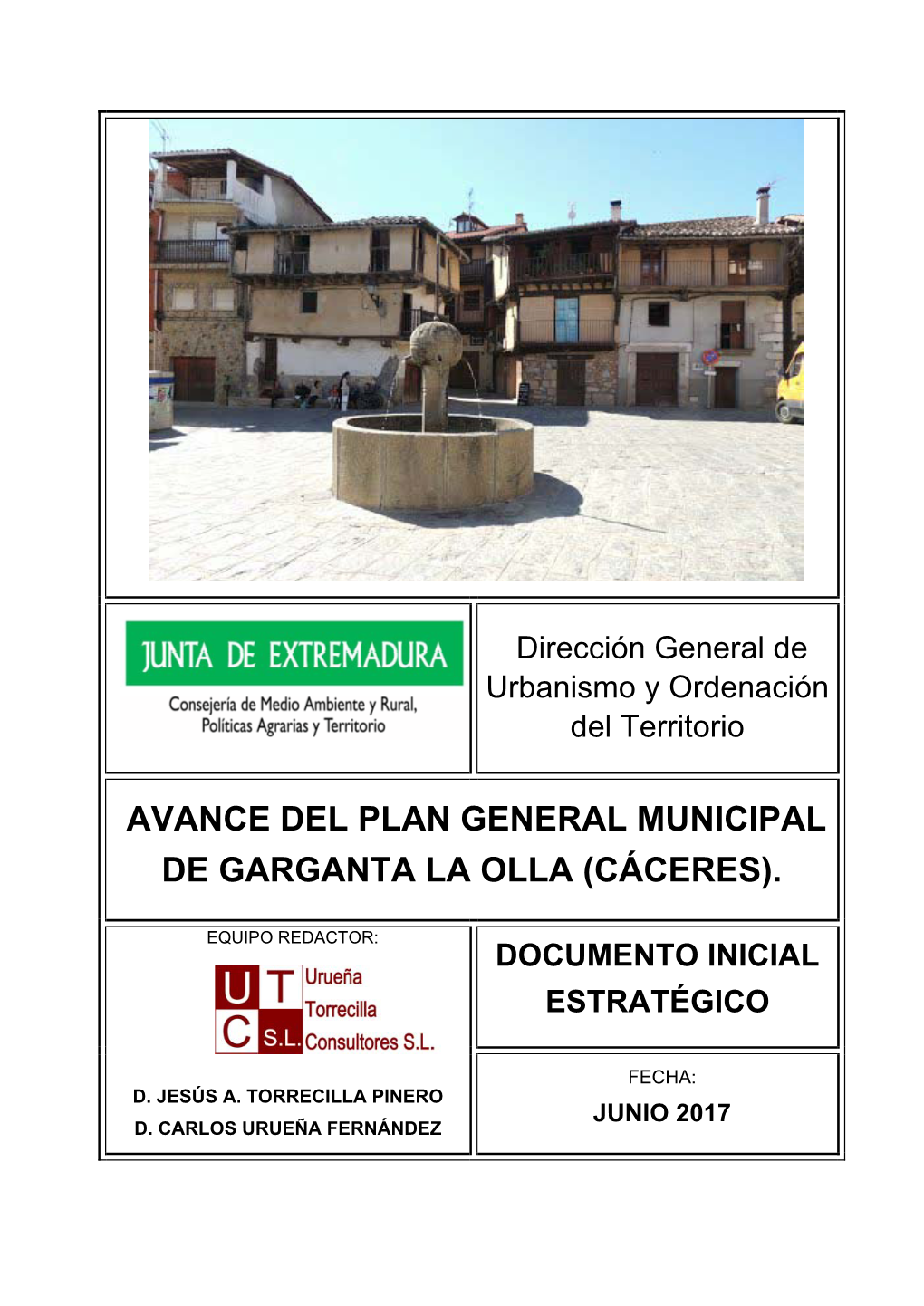 Avance Del Plan General Municipal De Garganta La Olla (Cáceres)