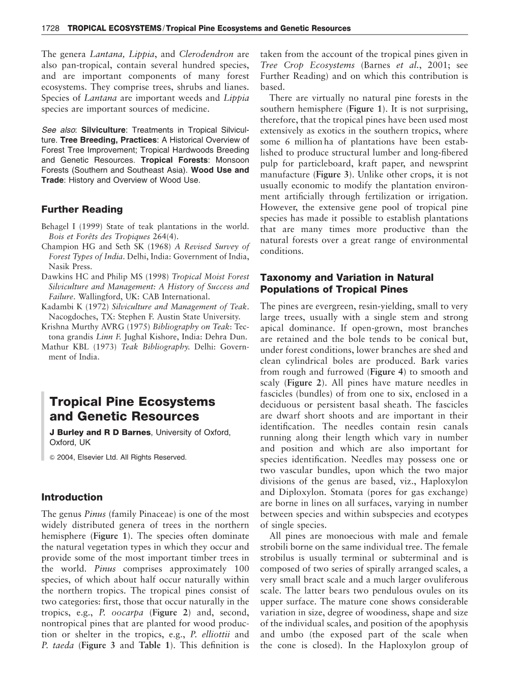 Tropical Pine Ecosystems and Genetic Resources