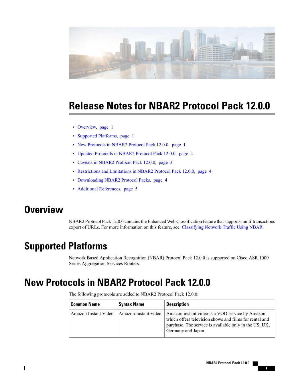 Release Notes for NBAR2 Protocol Pack 12.0.0