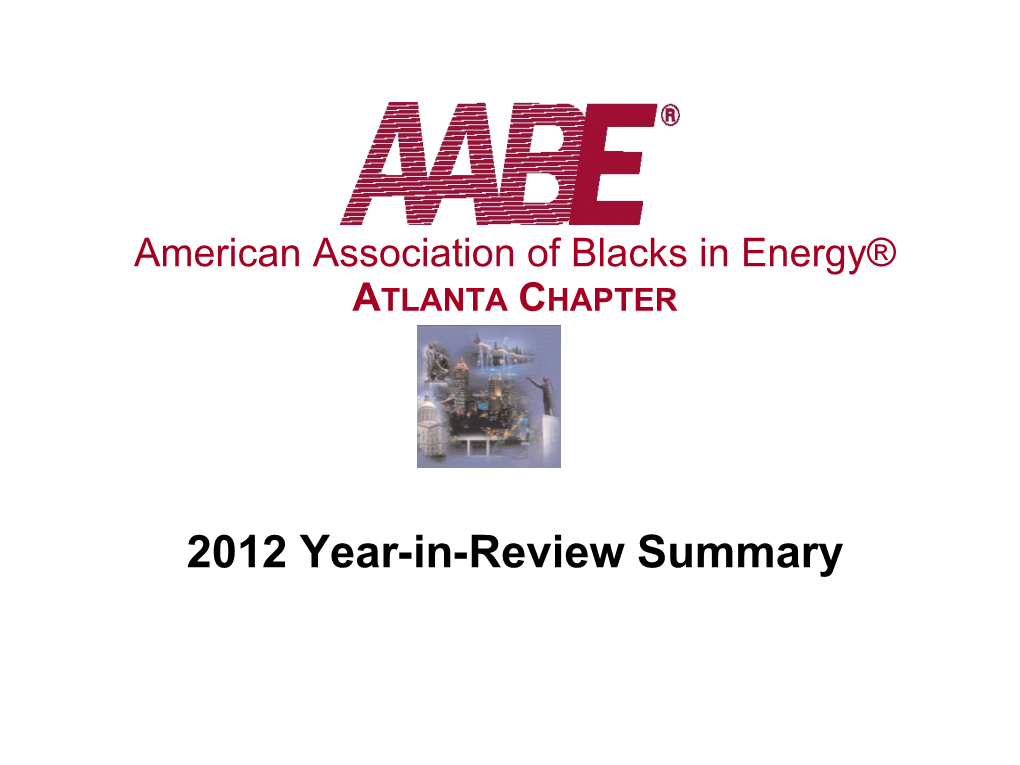 American Association of Blacks in Energy® ATLANTA CHAPTER