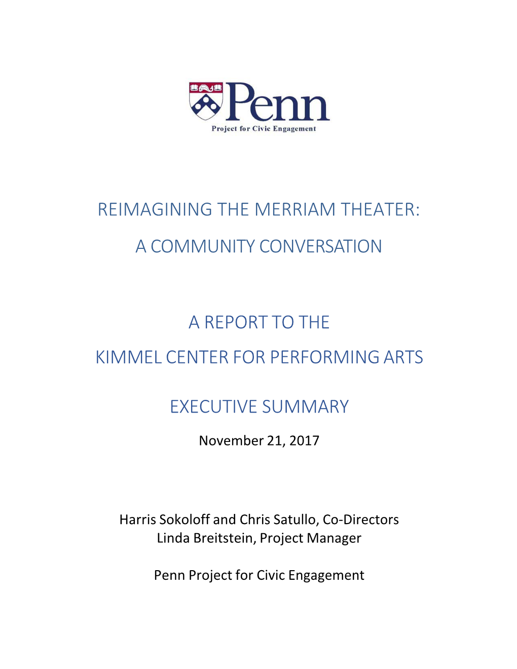 Reimagining the Merriam Theater: a Community Conversation