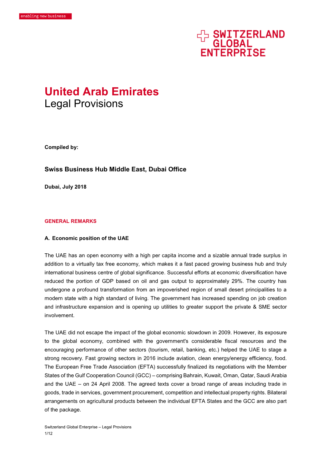 United Arab Emirates Legal Provisions