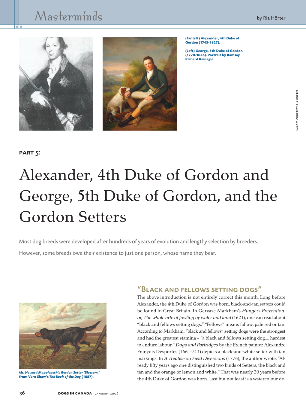 Alexander, 4Th Duke of Gordon and George, 5Th Duke of Gordon, and the Gordon Setters