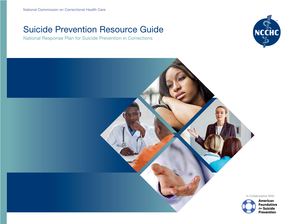 Suicide Prevention Resource Guide National Response Plan for Suicide Prevention in Corrections
