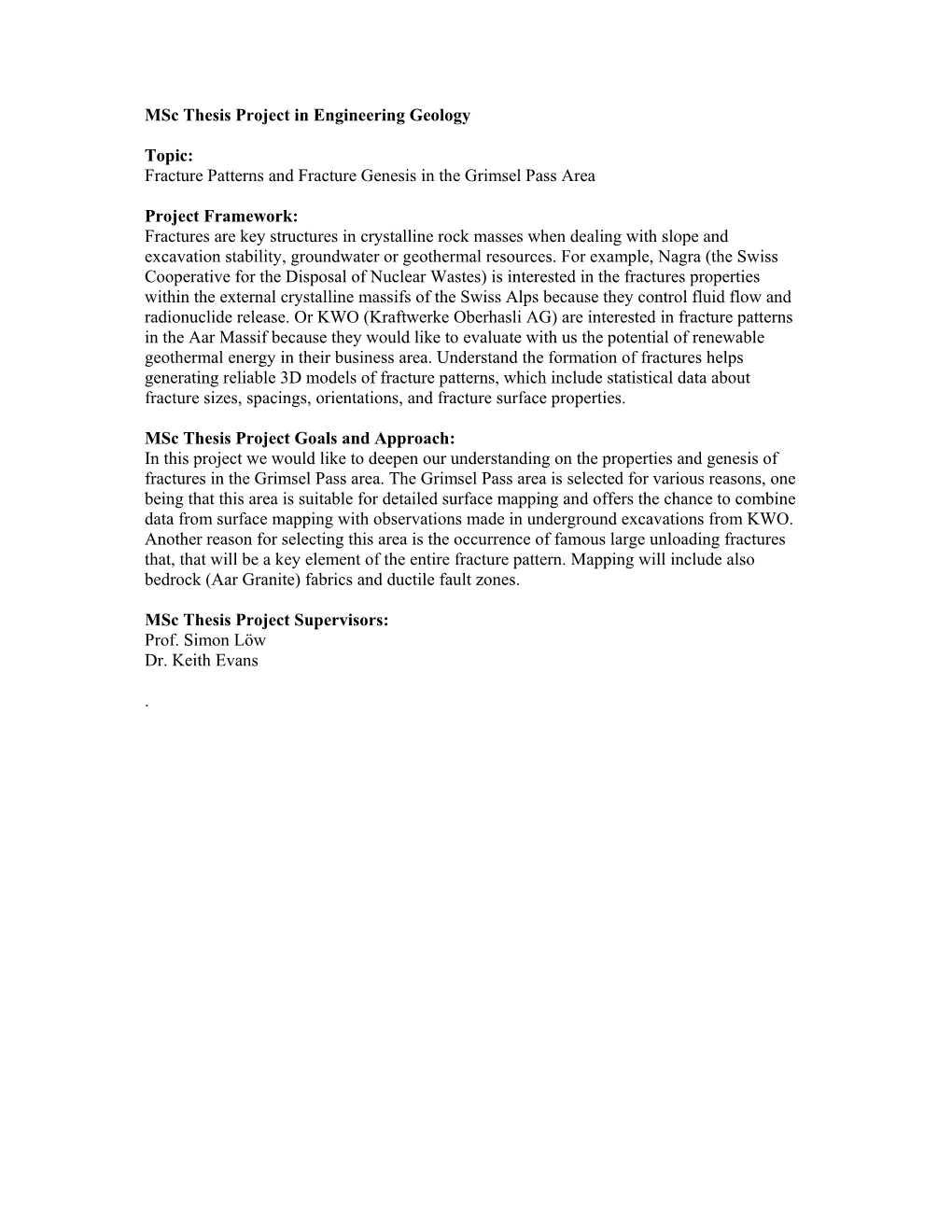 msc thesis topics in geology