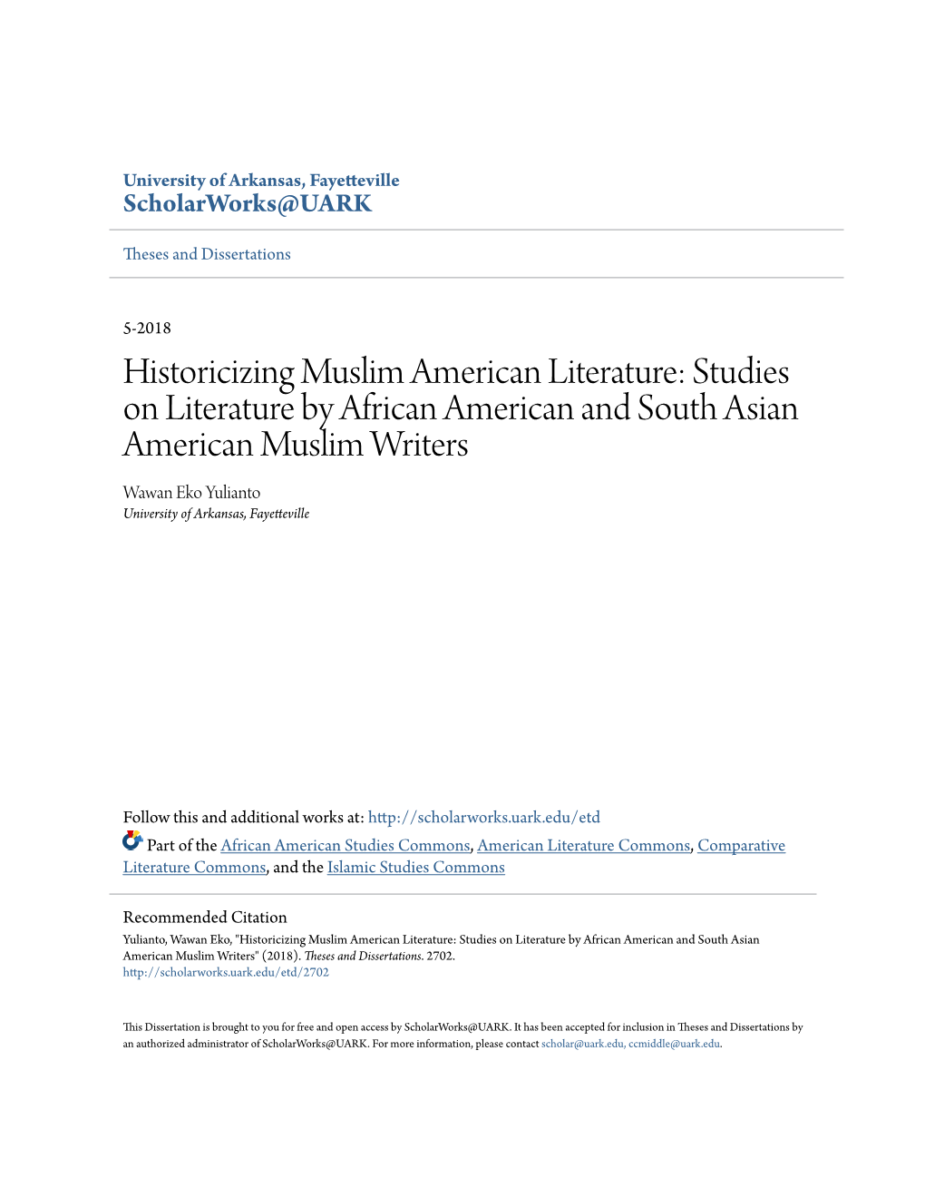 Historicizing Muslim American Literature