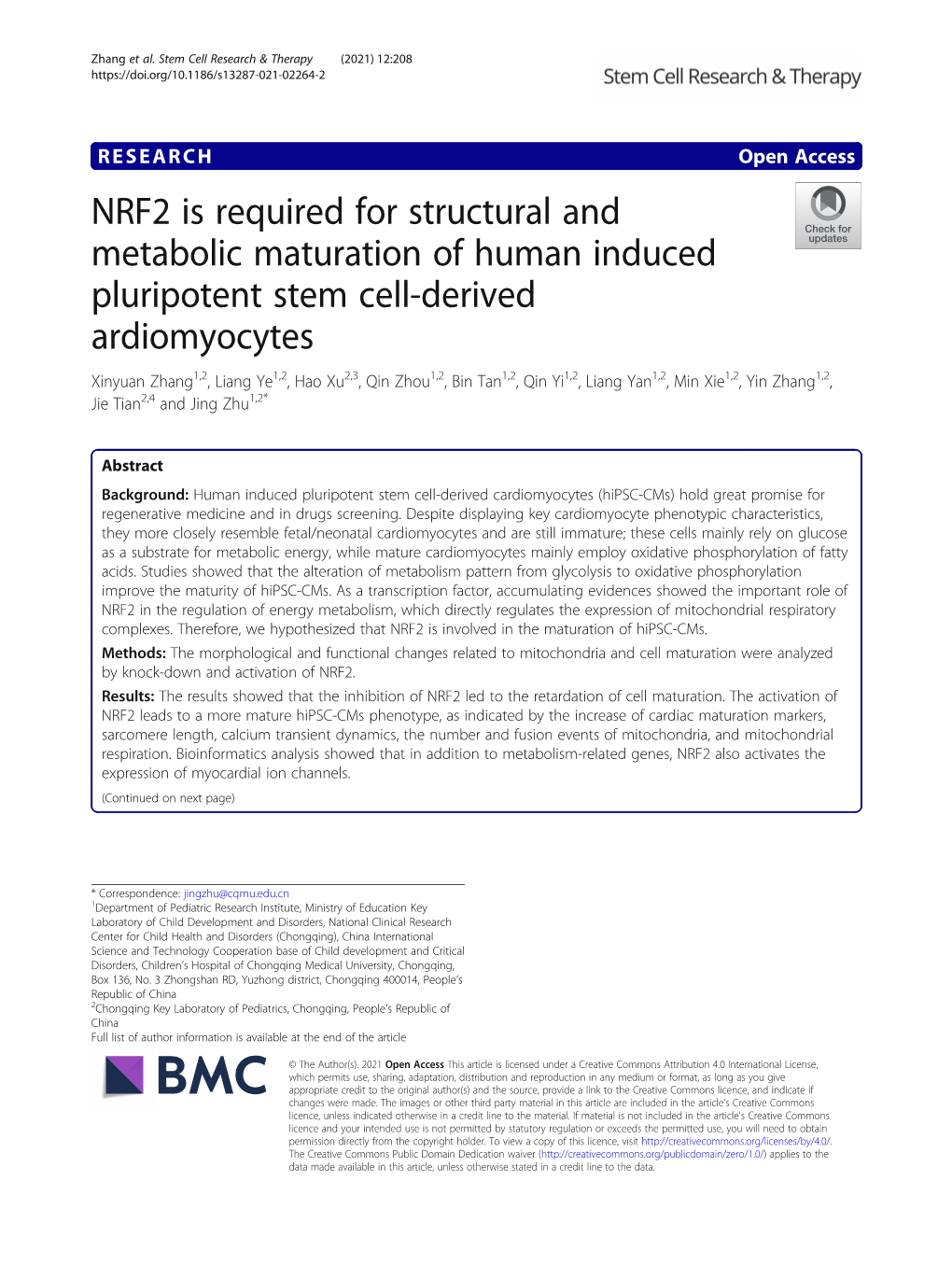 NRF2 Is Required for Structural and Metabolic Maturation of Human