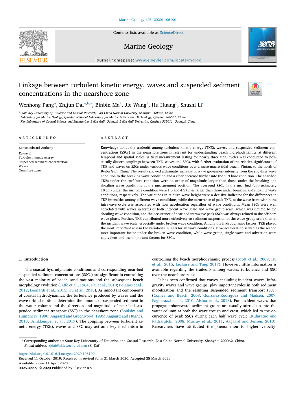 Linkage Between Turbulent Kinetic Energy, Waves and Suspended