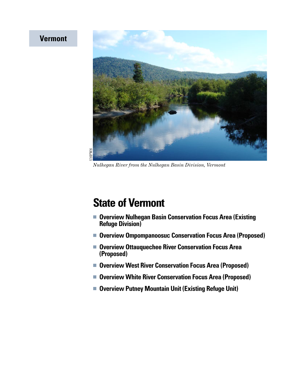Vermont Conservation Focus Areas and Units