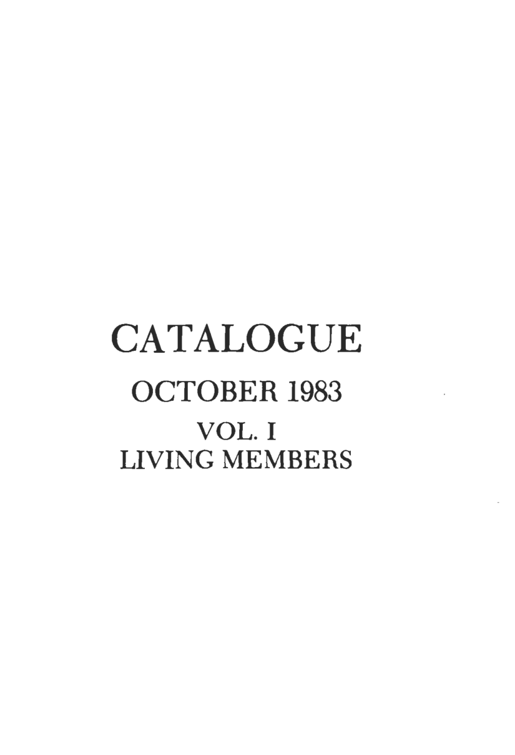 Catalogue October 1983 Vol