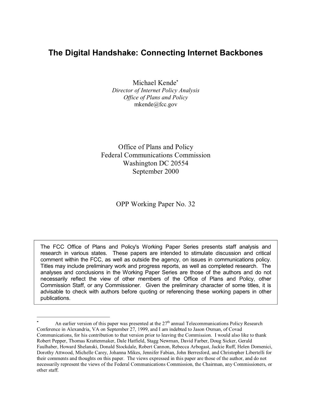 Connecting Internet Backbones