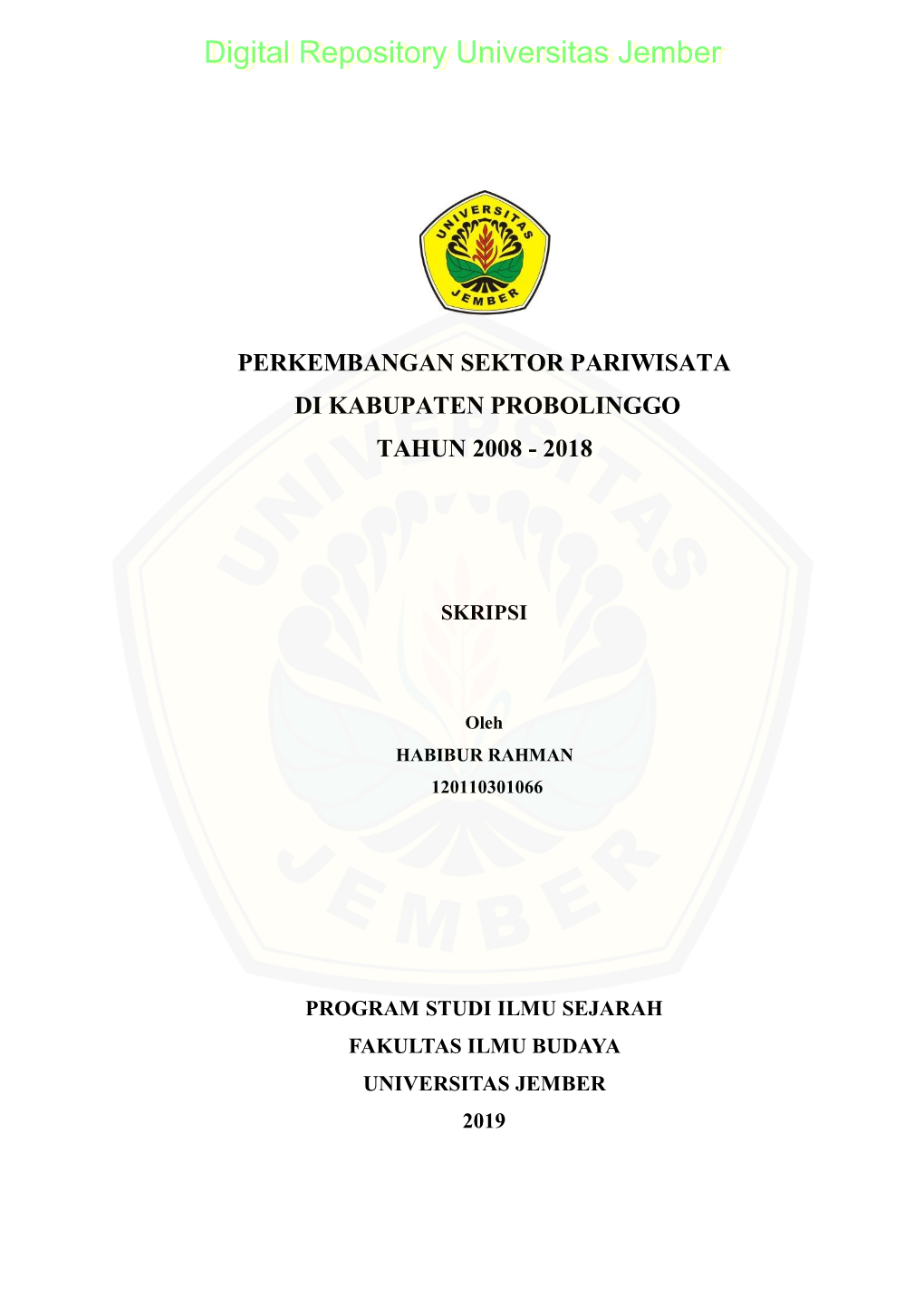 Perkembangan Sektor Pariwisata Di Kabupaten Probolinggo Tahun 2008 - 2018