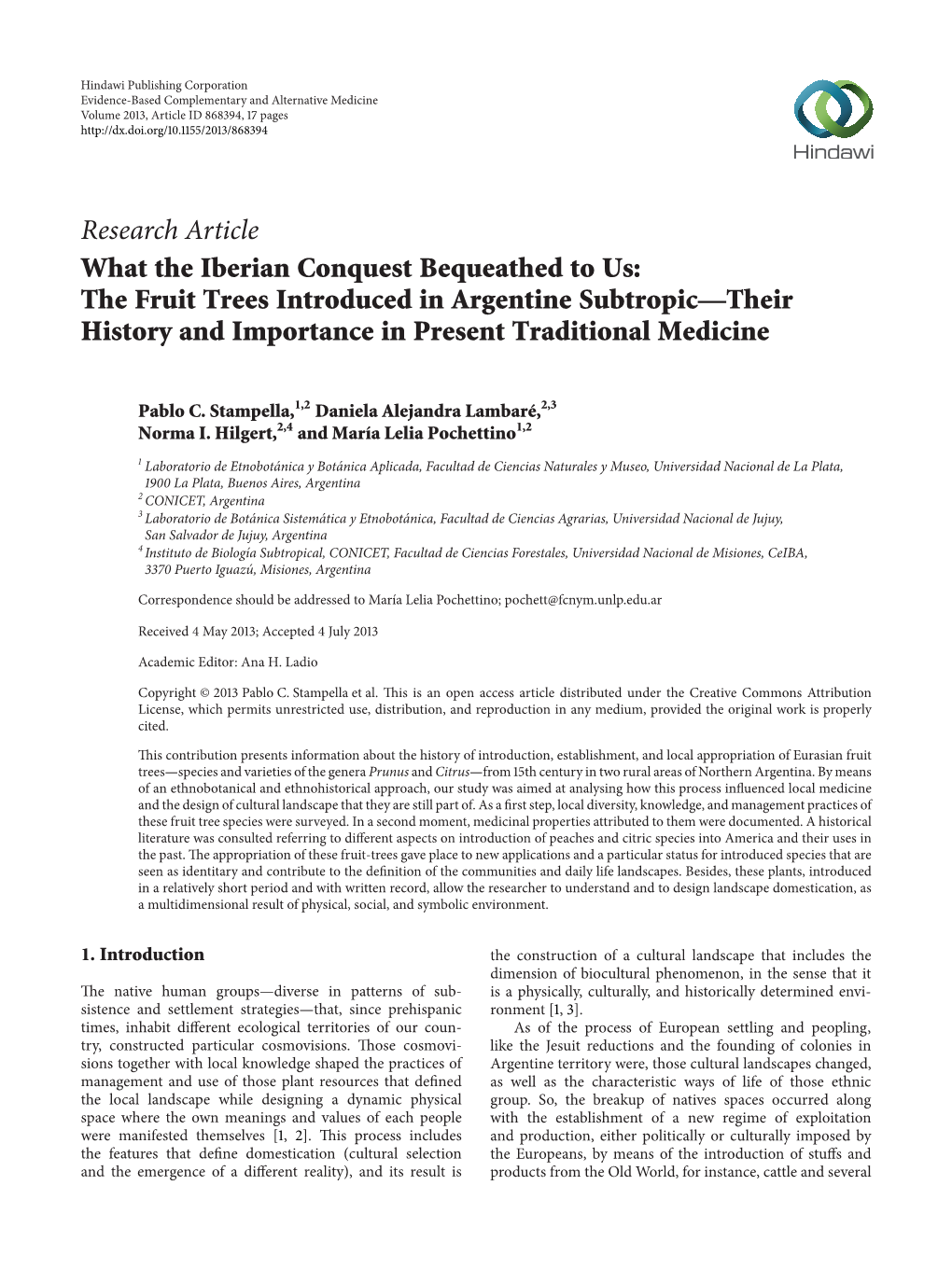 What the Iberian Conquest Bequeathed to Us: the Fruit Trees Introduced in Argentine Subtropic—Their History and Importance in Present Traditional Medicine