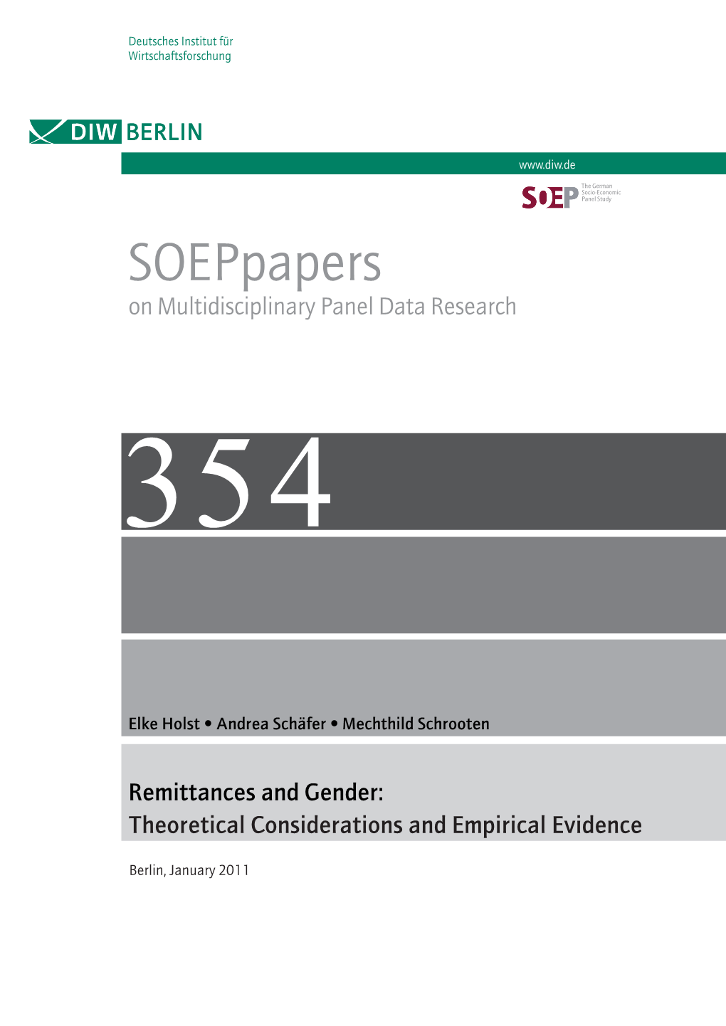Soeppapers 354: Remittances and Gender