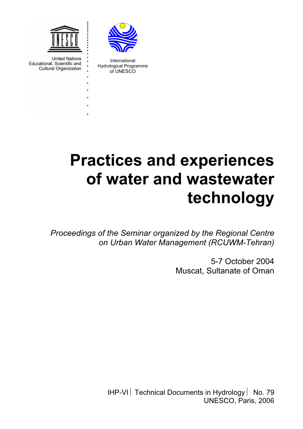 Practices and Experiences of Water and Wastewater Technology