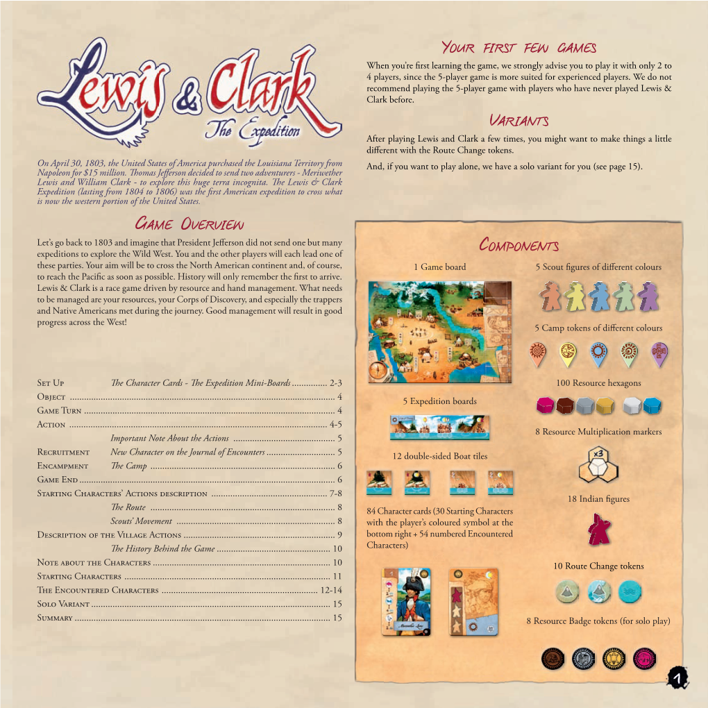 Lewis & Clark Rulebook