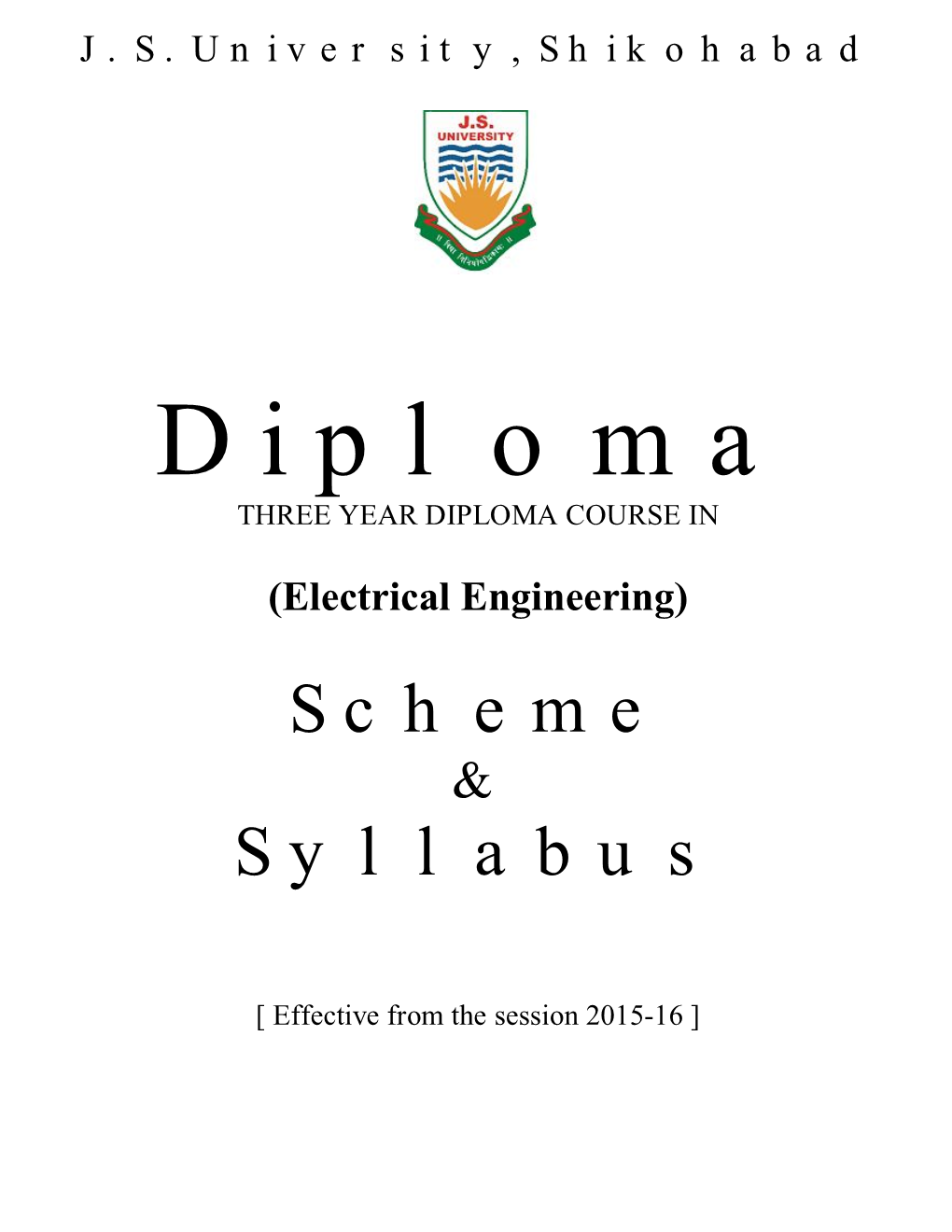 Download Syllabus for Diploma (Electrical Engg.)