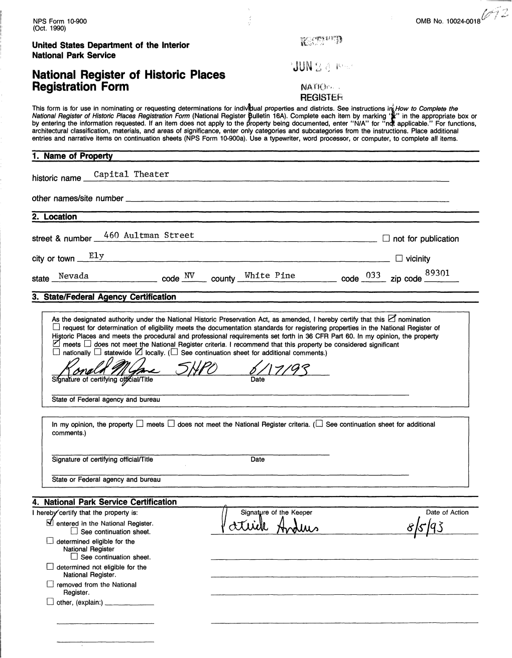 National Register of Historic Places Continuation Sheet