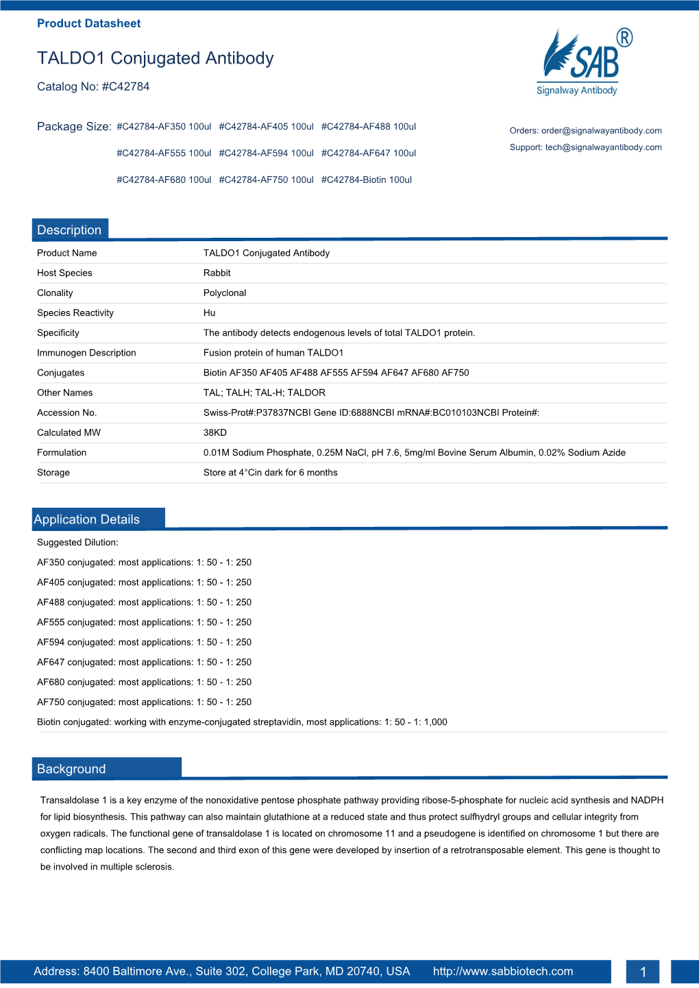 TALDO1 Conjugated Antibody