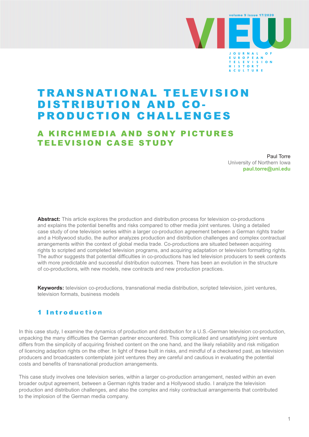 Transnational Television Distribution and Co- Production Challenges