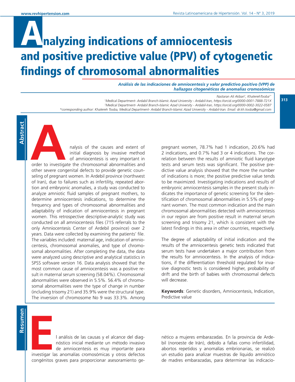 Analyzing Indications of Amniocentesis and Positive Predictive Value (PPV) of Cytogenetic Findings of Chromosomal Abnormalities