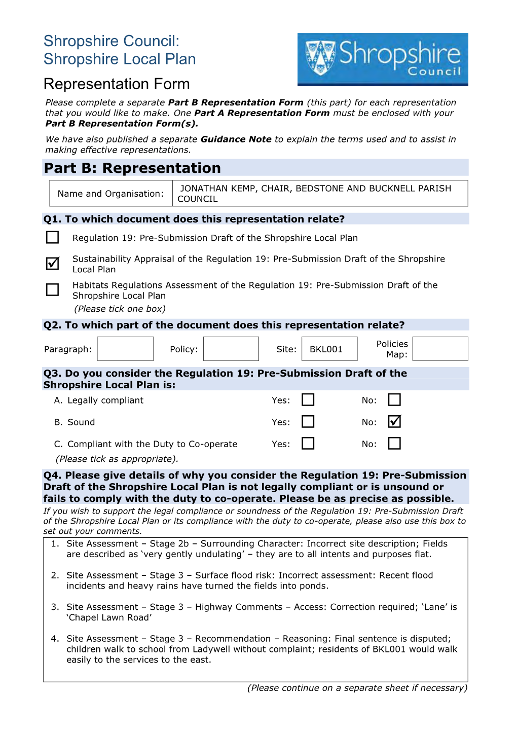 Shropshire Local Plan Representation Form